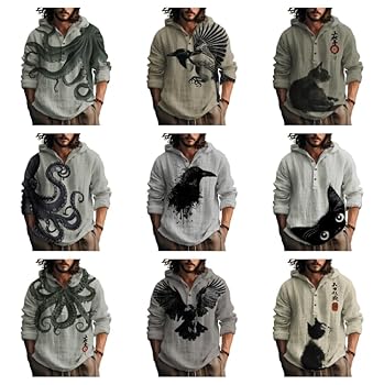 Amazon.com: domirica Japanese Art Graphic Hoodie for Men